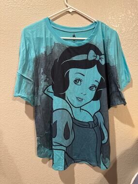 Disney Parks Princess Snow White Blue and Black Watercolor Pop Tee XXL